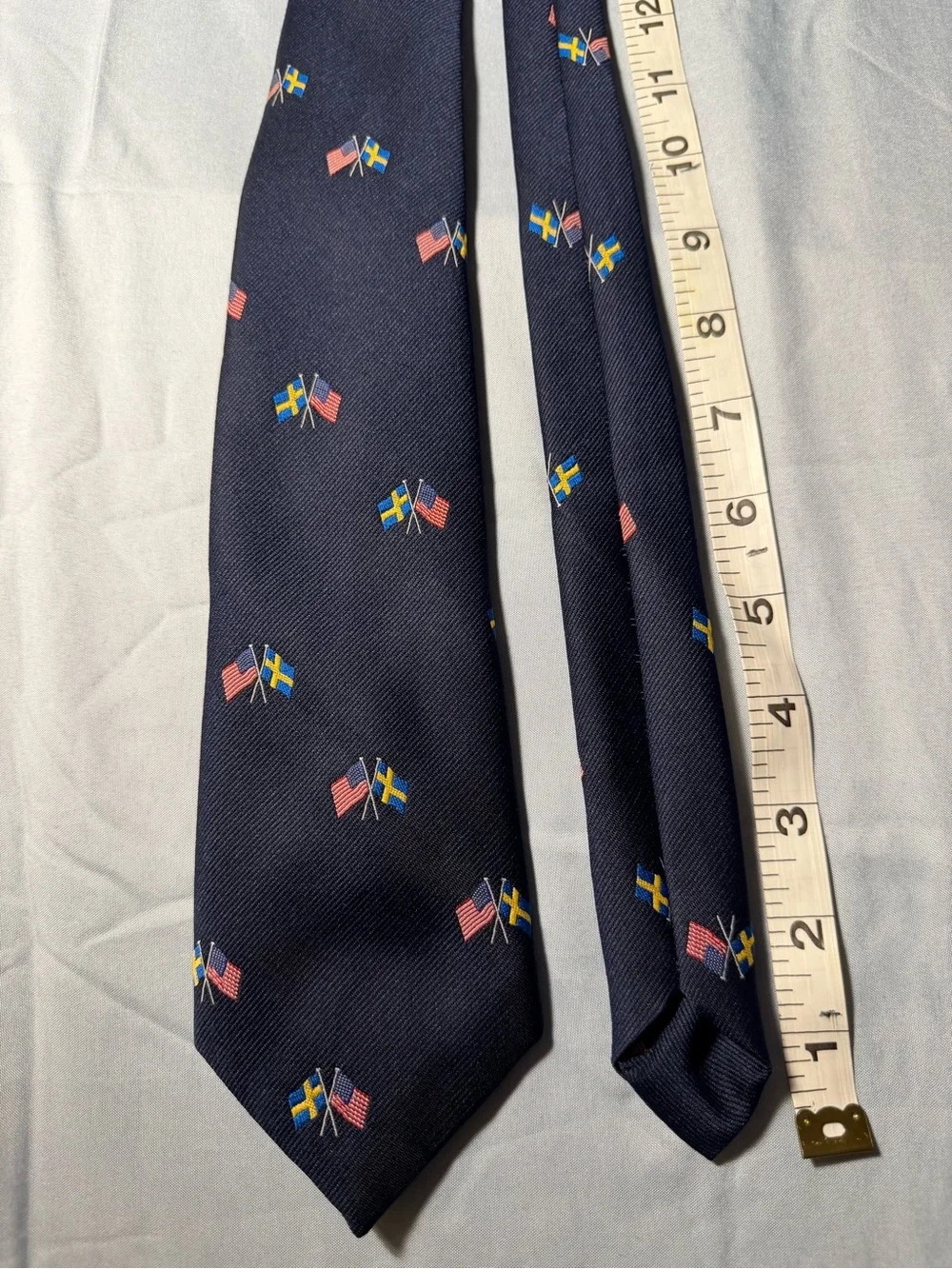 Men's Navy American Flag Pattern Silk handmade Tie - Classic Navy